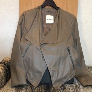Shawl collar leather jacket